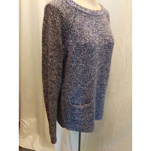 Womens Gap Grey Patterned Front Pockets Pullover Sweater Medium 25"  Long - Picture 2 of 5